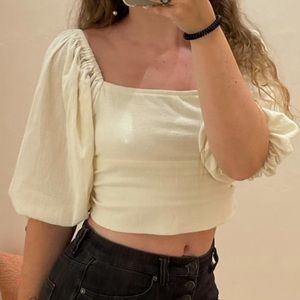 Jen’s Pirate Booty x Free People Puff Sleeve Tie Blouse